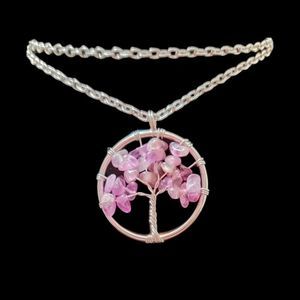 Rin's Unique Boutique - Amethyst - Tree of Life Pendant - Necklace